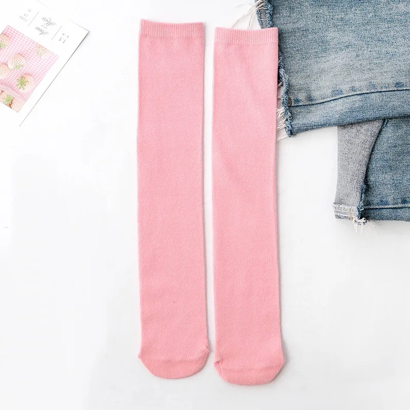 Pink Long Socks Детские гольфы, детские носки, хлопковые носки для малышей, гетры до колена, милые носки для мальчиков и девочек, детские носки, 3-12 лет - Цвет: Pink Long Socks
