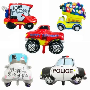 Воздушные шары из фольги в виде мультяшного автомобиля, праздничные шары на день рождения, Гелиевый шар для детей, надувные игрушки