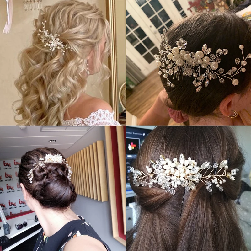 Аксессуары для волос FORSEVEN гребень с кристаллами головной убор жемчужные бусины