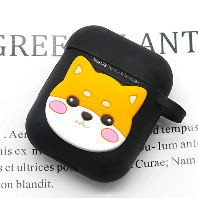 black kejisilicon Милый мультяшный беспроводной Чехол для наушников для Apple AirPods 2 Силиконовый чехол для зарядки наушников Защитный чехол для AirPods - Цвет: black kejisilicon