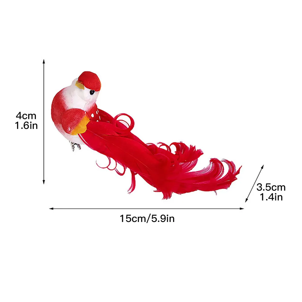 Colorful Beautiful Fake Foam Animal Bird Decorations Small Birds For Crafts Gardening Clip Style DIY Festival Supplies Ornaments | Дом и сад