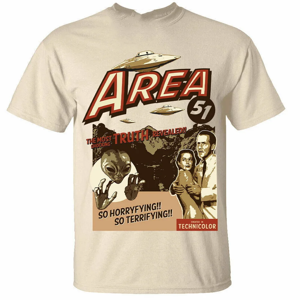 Зона 51 футболка забавные пришельцы НЛО заговора Мужская с цифровым принтом