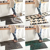 modern nordic geometric kitchen long mats thick leather waterproof oil proof non slip food rug