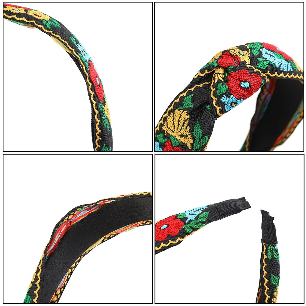 Женский ободок для волос AWAYTR этнический с вышитыми цветами/листьями головы