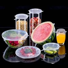 6 шт многоразовые крышки для сохранения свежести, мини компрессионные универсальные силиконовые эластичные кухонные крышки, аксессуары для кухни