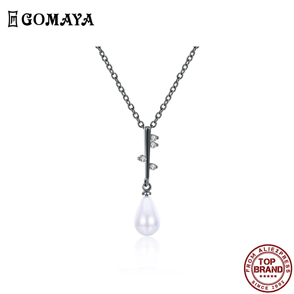 

GOMAYA Shell Pearl in Pendant Necklace Trendy Romantic Jewelry Chain Necklaces To Women Family Simple Style Hot Sale Accessories