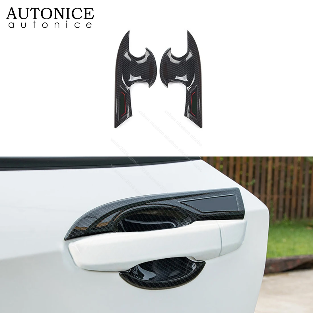 Цветная внешняя дверная ручка из углеродного волокна декоративная накладка