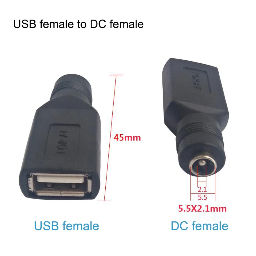 Разъем 5 5*2 1 мм DC гнездо питания к USB 2.0 тип A штекер гнездовой разъем в постоянного