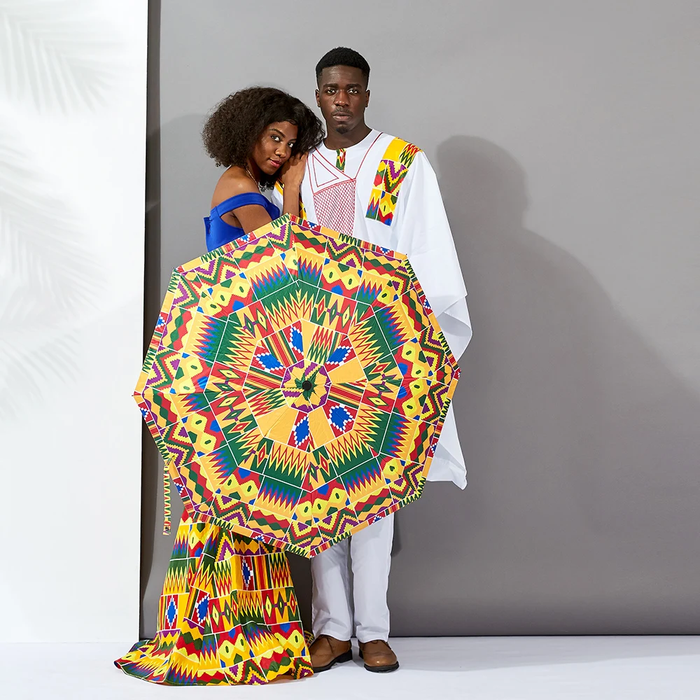 African Dresses for Women Long wax print material Men's Top 3piece Sets Couple Clothing African traditional Lover Couple Clothes