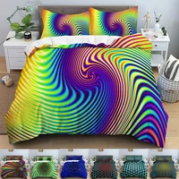 abstract psychedelic bedding set mystic duvet cover set pillowcase quilt cover eu double king size adult kids bed accessories