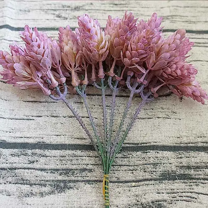 

30 Heads/Bundle Pine Cone Simulation Pineapple Grass Artificial Plants DIY Home Vases for Decoration Fake Plastic Flower Pompon