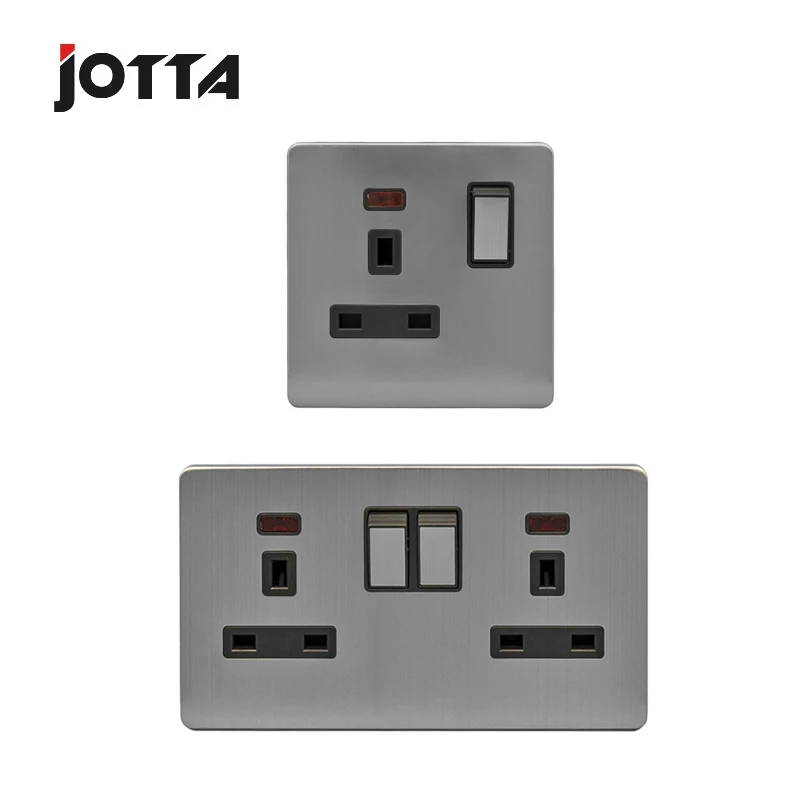 Настенная розетка 13A с одинарной/двойной панелью стандарта Великобритании из