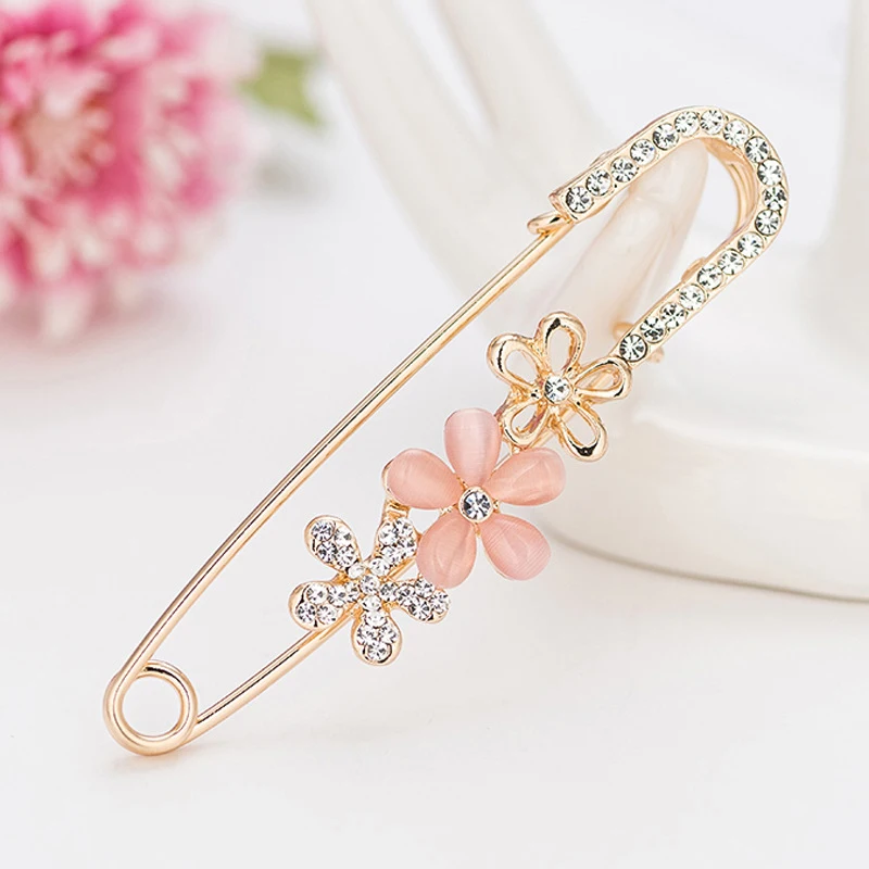 Модные булавки с цветочной подвеской брошь со стразами-кристаллами для женщин