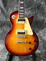 top quality tiger flame standard electric guitar standard sunburst color gitaarcream pickguard guitarra real photos