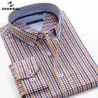 Рубашка мужская в клетку, с длинным рукавом, 100% хлопок, 2021