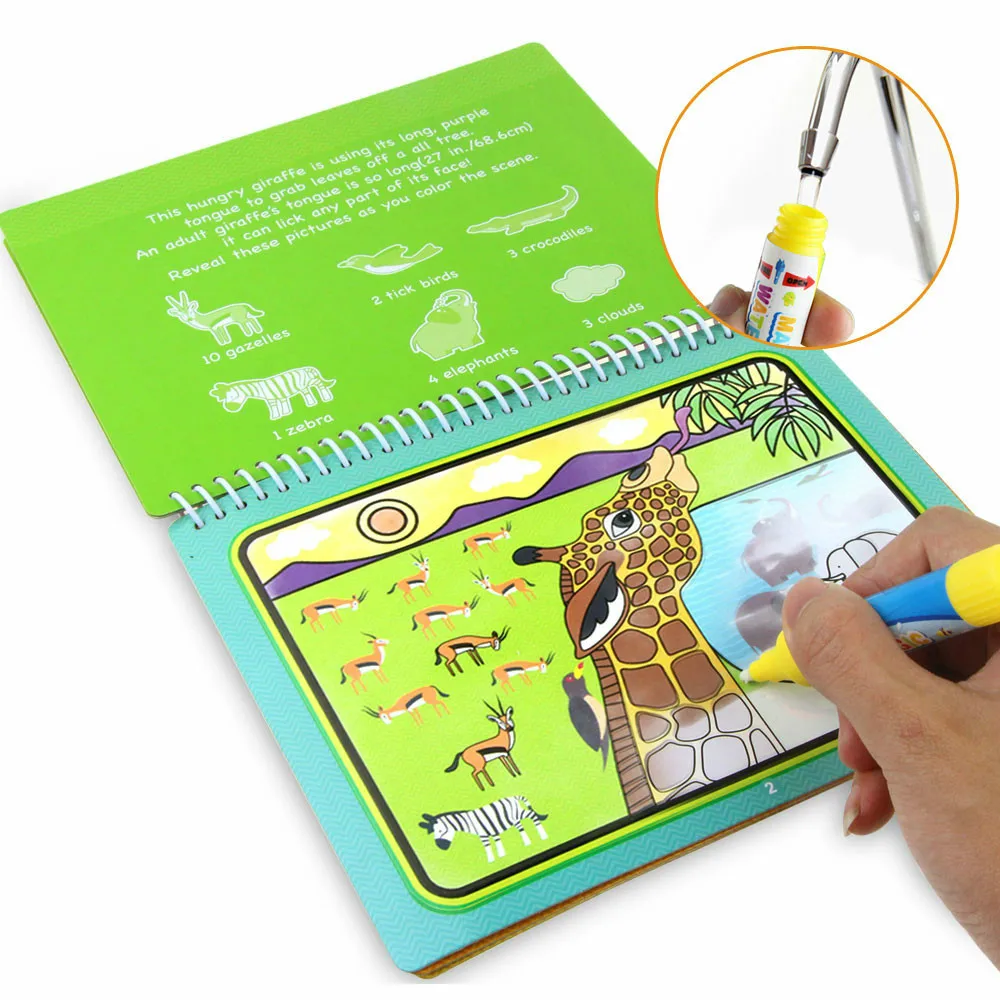 

Magic Water Drawing Book Coloring Book & Magic Pen Painting Drawing Board for Kids Toys Birthday Gift Water Drawing Book