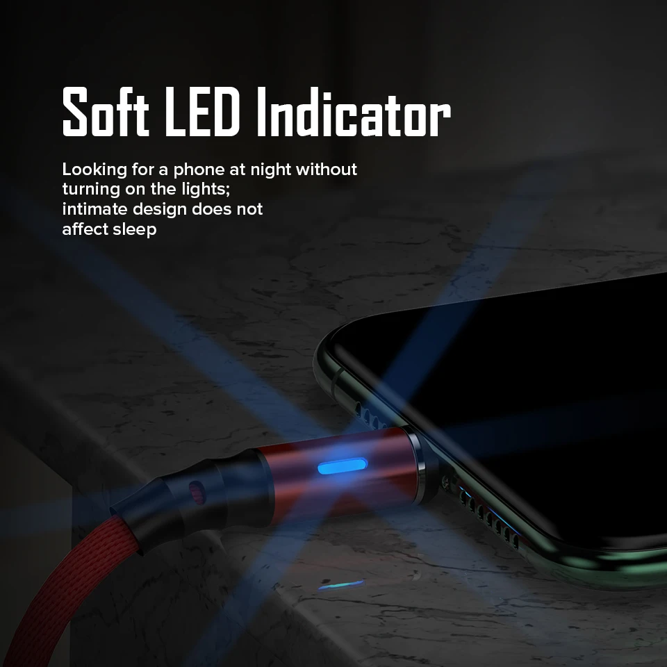 Магнитный кабель Venroii 3A Micro USB для быстрой зарядки Type-C магнитное зарядное