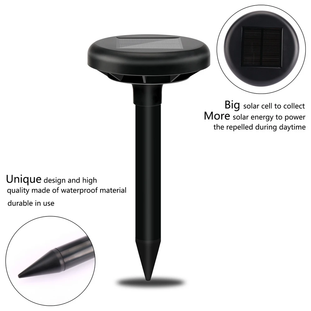 

2PCS Solar ultrasonic rat repeller snake repeller garden lawn drive wild boar animal ultrasonic drive