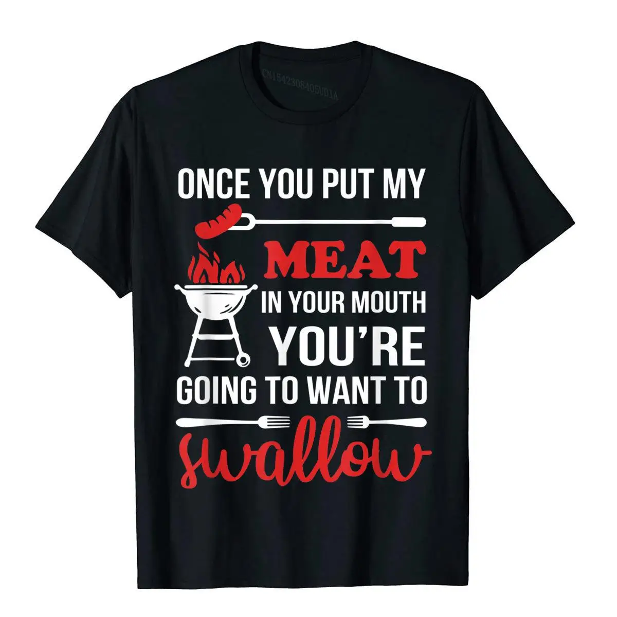 Смешная Мужская футболка «как только вы положите мое мясо в рот шеф-повара», хлопковые топы, рубашка в стиле преппи