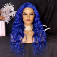 alifitov blue human%c2%a0hair%c2%a0lace%c2%a0front%c2%a0wigs body wave lace front wig virgin hair hd transparent lace wigs for black women