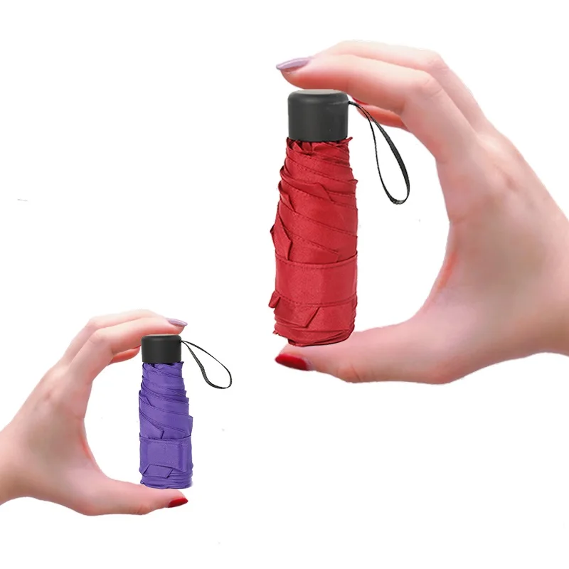 

Mini Pocket Umbrella for Women Folding UV Small Umbrellas Rain Candy Color Waterproof Sun Convenient