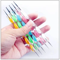 5pcs nail art dotting tools with 2 ends for embossing drawing painting dotting making dots diy manicure tool set