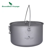 boundless voyage 2900ml 1950ml 1300ml big capacity titanium camping pot outdoor hanging pot portable camping picnic water cup