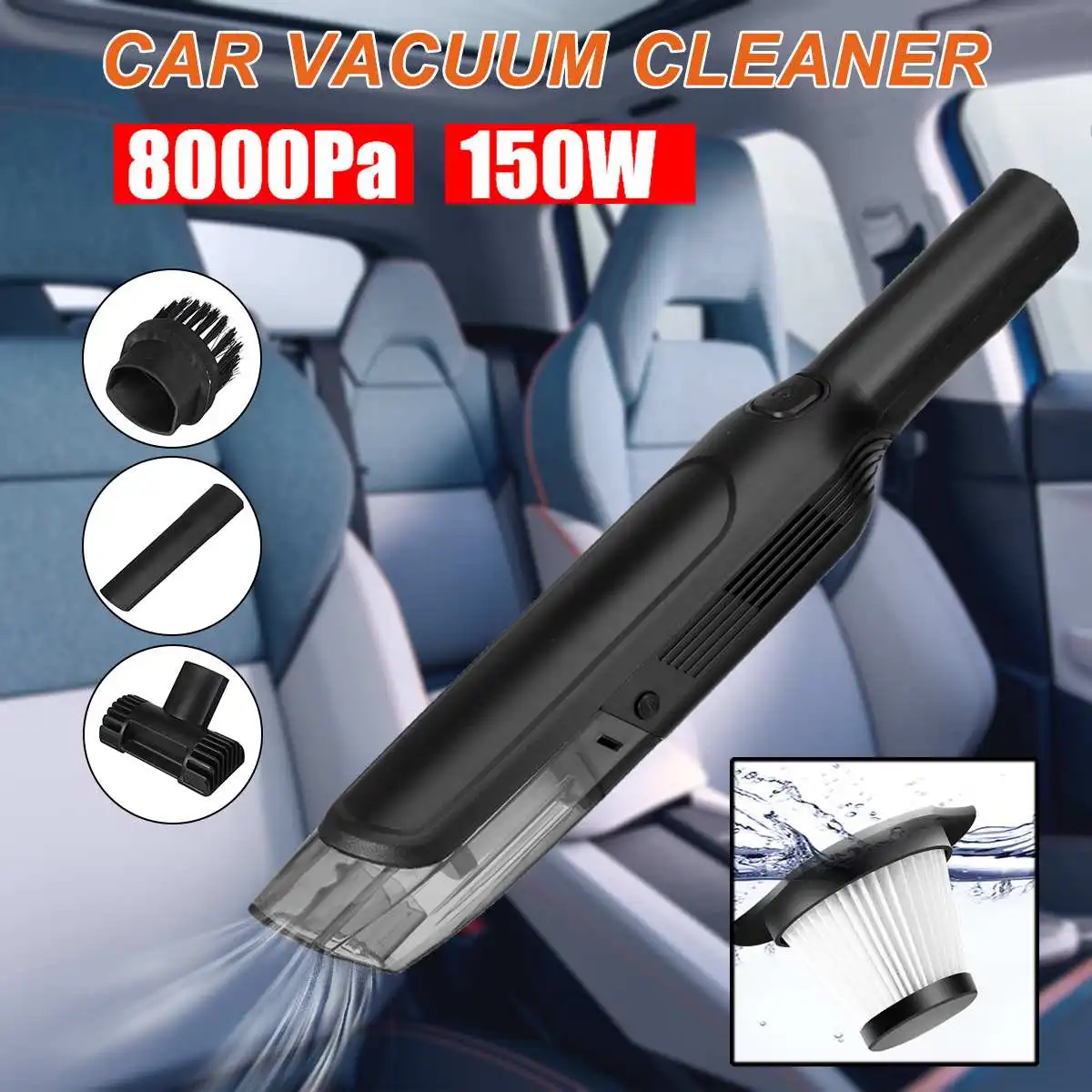

120W Wireless Car Vacuum Cleaner Cordness Portable with Handheld Cleaner Auto Household Dual-use Strong Suction drop shipping