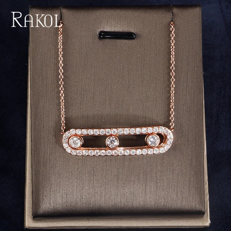 RAKOL новинка хит продаж одиночный Круглый Серый кубический циркон с CZ цветком