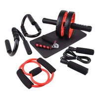 ab roller wheel kit home gym equipment workout knee mat hand grip jump rope push up resistance bands fitness abdominal exercise