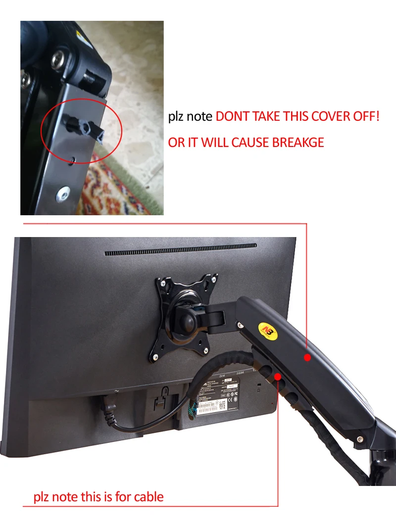 NB NEW F80 + 2pc USB3.0 2-9kg 17-27" desktop LCD Monitor Holder Arm Gas Spring Full Motion ergonomica dual arm | Компьютеры и офис