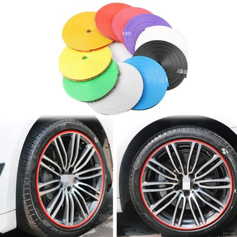 

Украшение для колес автомобиля полоса латексная наклейка для украшения обода шины полоса против царапин стайлинга автомобилей цветная защ...