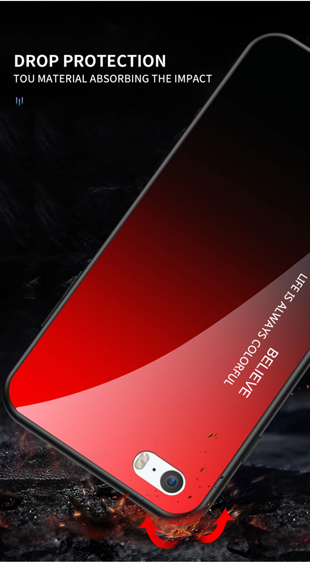 NFH градиентное заднее стекло полное покрытие чехол для iPhone 5 5S SE 360 Защитный защитный чехол для iPhone на 5s SE Силиконовые бампер чехлы