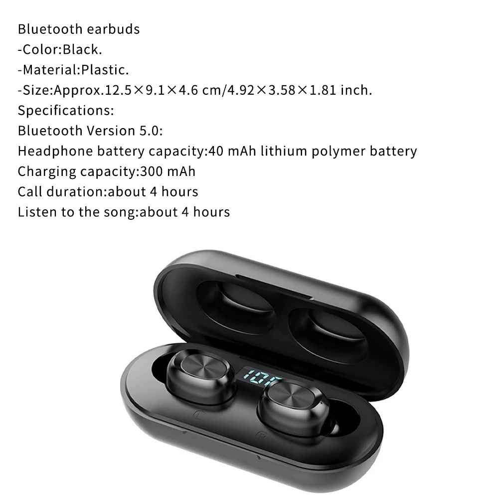 

Bluetooth Headphones Wireless Earphones Running Headphones B5 9D Hifi Stereo Earbuds With Smart LED Display For Sports Gaming