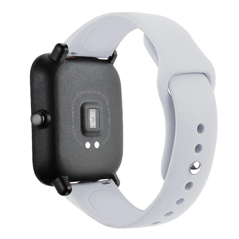 20 мм силиконовые браслеты для Xiaomi Huami Amazfit GTS Bip BIT PACE Lite Youth smart watch band для Garmin vivoactive 3 ремешок для часов - Цвет: Light gray