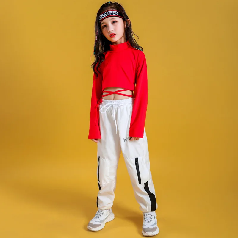 

Детские укороченные брюки-джоггеры, одежда в стиле хип-хоп, костюм для джазовых танцев для девочек, уличная одежда для бальных танцев