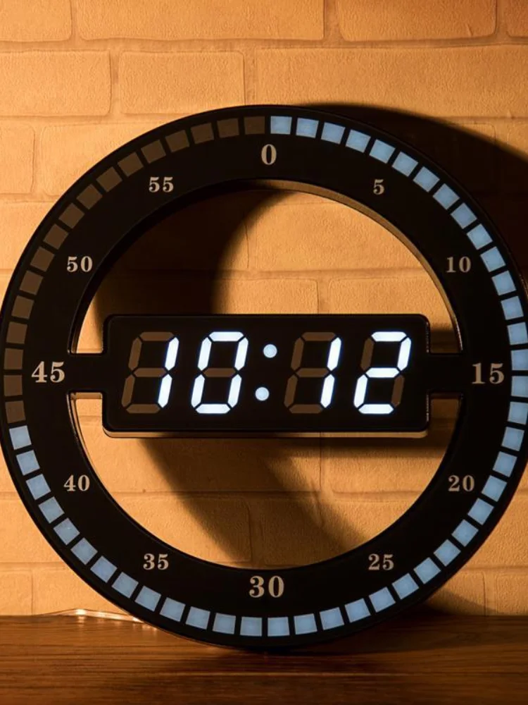 

3D LED Digital Electronic Luminous Wall Clock Mute Temperature Date Wall Digital Clock Modern Design Home Living Room Decor