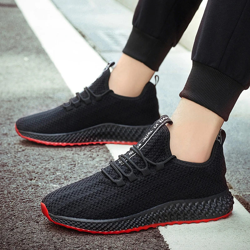 Дышащие сетчатые мужские кроссовки для бега легкие спортивная обувь прогулок на