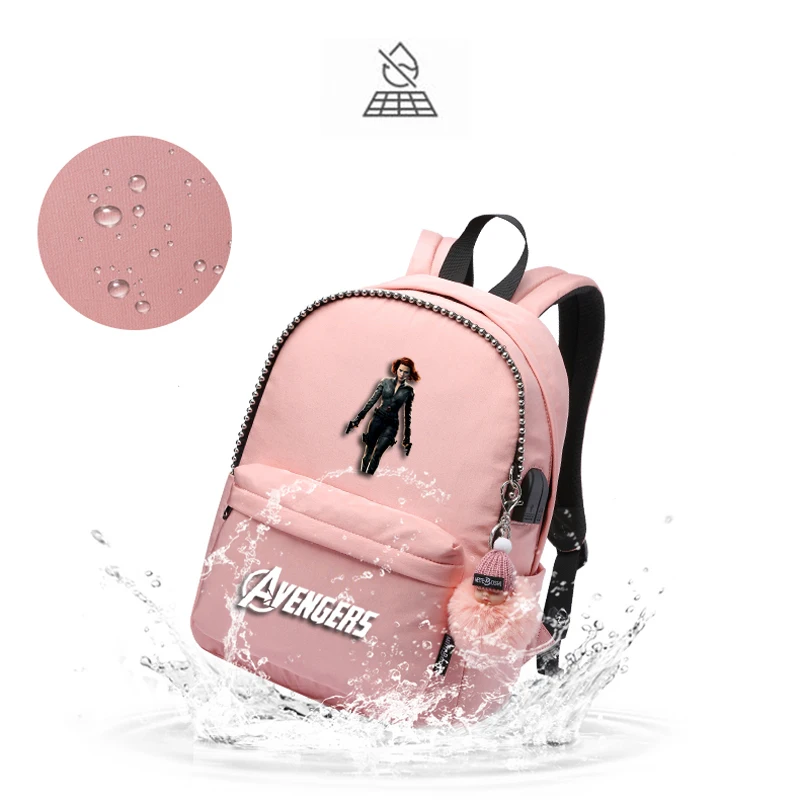 MARVEL Cartoon Anime USB Charging Backpack Boys Girls Fashion Backpack Mochila Oxford Cloth Waterproof School Bag