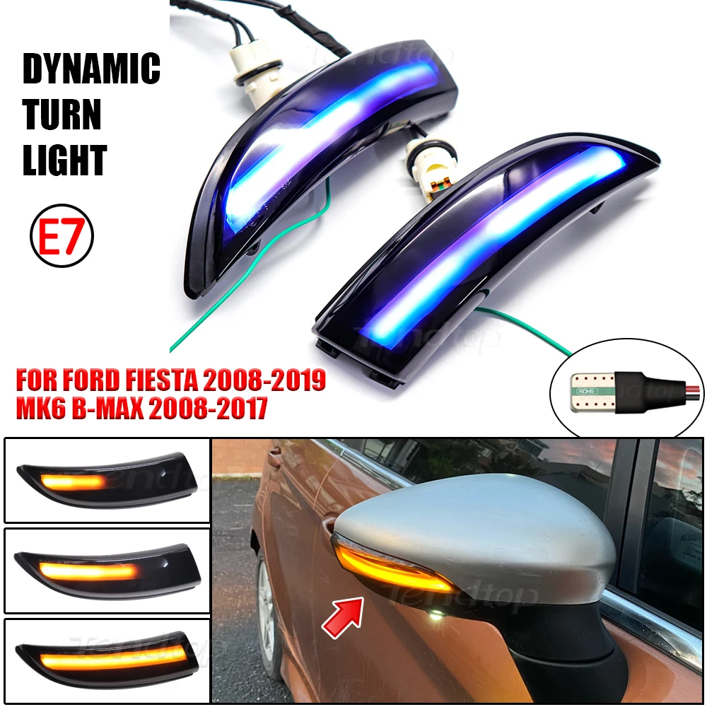 

Для форд фиеста 2008-2019 MK6 B-Max 2008-2017 Динамический светодиодный поворотник светильник сторона боковое зеркало индикатор непосредственно замен...