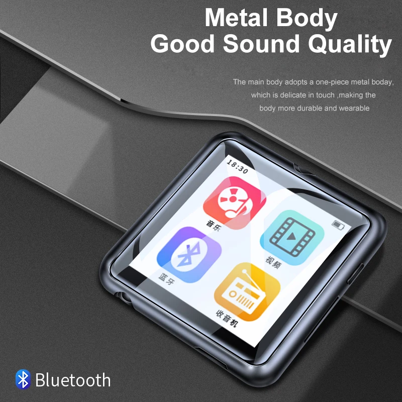 

Mahdi M260 Mp3 Player Bluetooth 4.1 Voice Recorder Music Player Mp3 Mini Touch Screen Portable HIFI USB Metal TF Card Fm Video