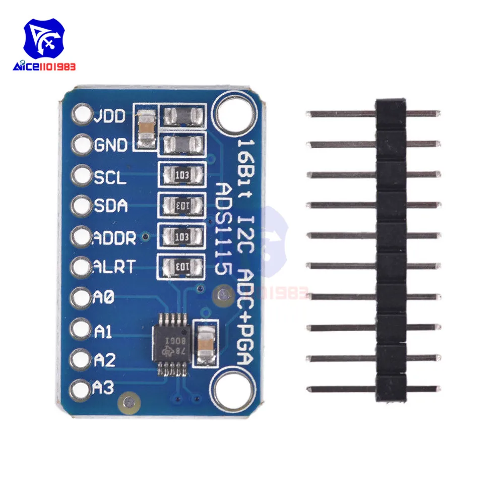 Плата разработки diymore ADS1115 16 бит I2C ADC PGA модуль аналогового сигнала в цифровой