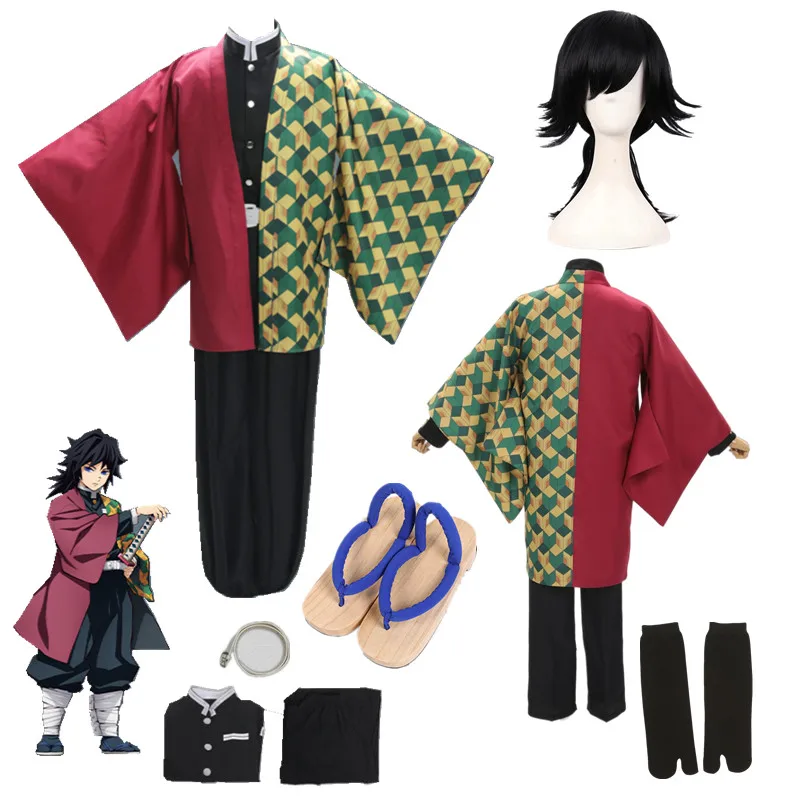 

Кимоно для косплея из аниме «рассекающий демонов», комикс томиока, Giyuu, одежда для косплея на Хэллоуин, мужское кимоно, наряд