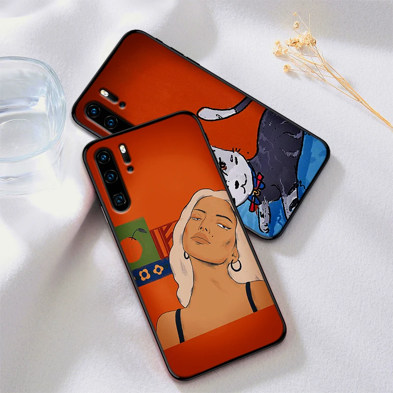 Чехол для телефона с изображением красных котов губ Для huawei p20 p 30 lite Pro P smart mate 10 Y9