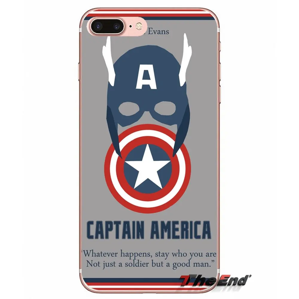 marvel Captain America Transparent Soft Cases Covers For Samsung Galaxy J1 J2 J3 J5 J7 A3 A5 A7 2015 2016 2017 J330 J530 J730 | Мобильные