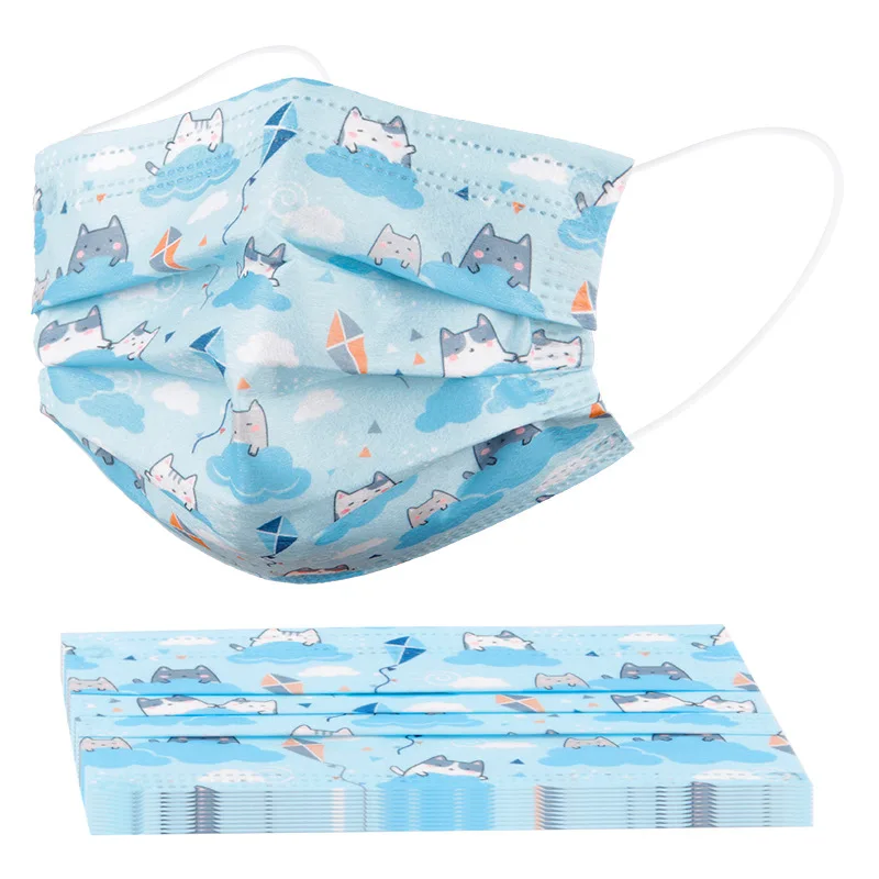 

10 шт., одноразовые маски для Хэллоуина, 3 слоя