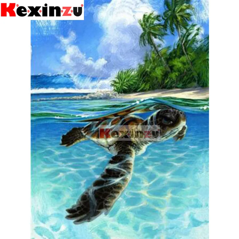 5D Набор для алмазной живописи кокосовое дерево черепаха сделай сам мозаика