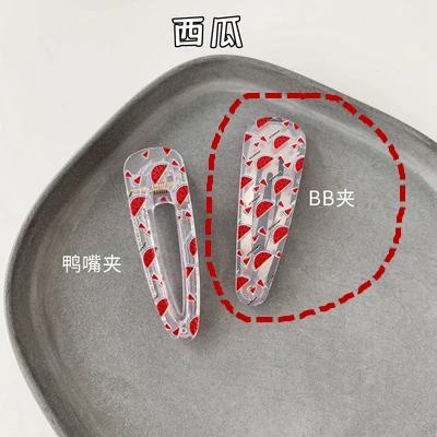 23 watermelon Новинка, корейские прозрачные заколки для волос HZ, заколки для волос с фруктами, милые красивые заколки для волос, женские вечерние аксессуары для волос - Цвет: 23 watermelon