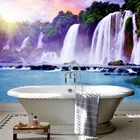 Самоклеящиеся Настенные обои на заказ для ванной комнаты, 3D водопад, красивый пейзаж, фреска, ПВХ, водонепроницаемые домашний декор, 3D наклейки на стену