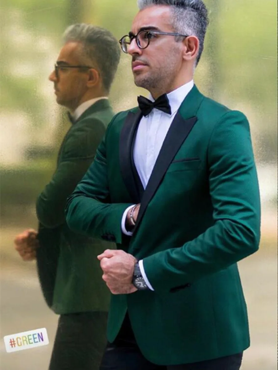 

New Arrival One Button Groomsmen Peak Lapel Groom Tuxedos Men Suits Wedding/Prom Best Blazer ( Jacket+Pants+Tie) D153